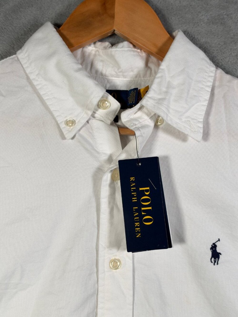 Polo Ralph Lauren Shirt Mens M White Classic Fit Garment Dyed Oxford $130